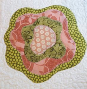 Fused and Stitched Rose block
